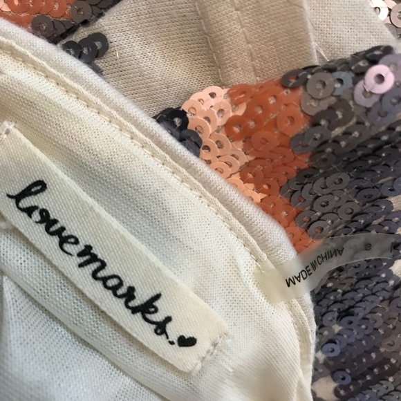 Women’s Off-White Love Marks Pink & Silver Sequin Stretch Mini Skirt - Picture 5 of 5